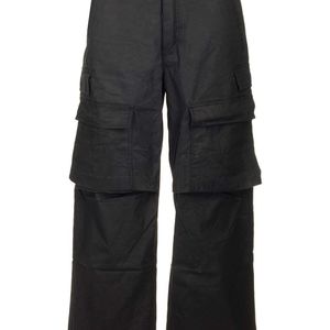 Purple Brand Grey Baggy Fit Cargo Trousers Cotton Jean for men