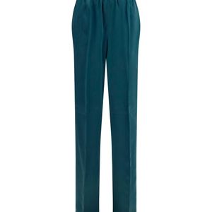 Tom Ford Blue Stretch Silk Satin Pants Silk; Elastane
