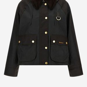 Barbour Black Reighton Waxed Cotton Jacket
