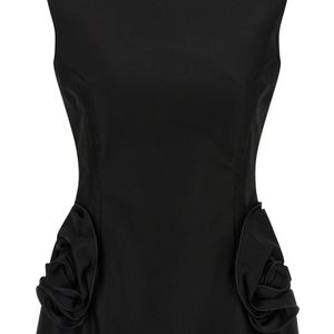 Magda Butrym Black Hourglass Top With 3D Floral Details