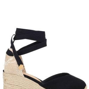 Castaner Black Solid Wedges