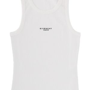 Givenchy White Logo Slim Fit Tank Top Cotton