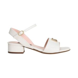Dolce & Gabbana White Leather Sandals Sandalo