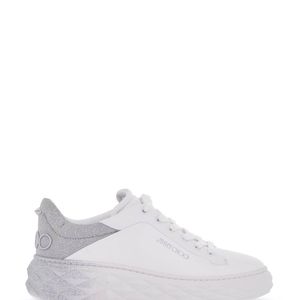 Jimmy Choo White Diamond Maxi/F Ii Leather Sneaker