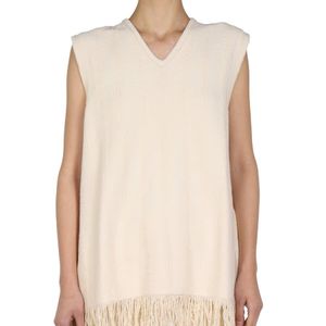 Jil Sander Natural Solid V Neck Top