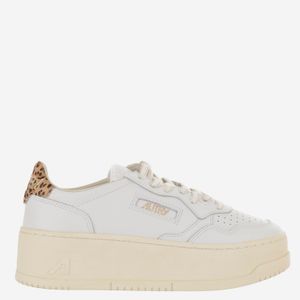Autry White Medalist Platform Sneakers With Animal-Print Heel Tab