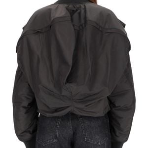 Jean Paul Gaultier Black Hooded Bomber Jacket Polyamide