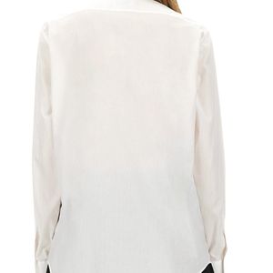 Moschino White Cotton Poplin Jacquard Shirt
