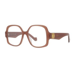 Loewe Brown Eyeglasses Square Full Rim, Shiny Frame And Clear Demo Lens Lw50051I066