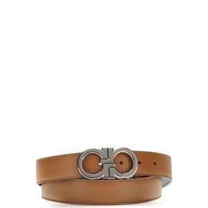 Ferragamo White Reversible And Adjustable Gancini Belt for men