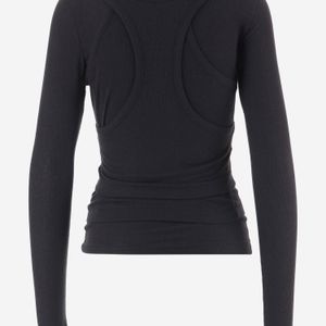 ALAINPAUL Blue Stretch Lyocell Blend Top Tops