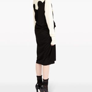 Maison Margiela Black Cotton Blend Midi Dress