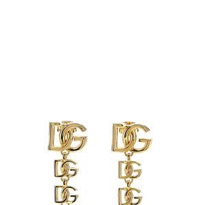 Dolce & Gabbana Metallic Dg Logo Pendant Earrings