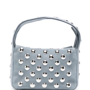 Khaite Blue Elena Small Leather Hobo Bag