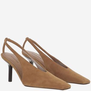 ARMARIUM Brown Suede Slingback With Square Toe Leather Shoe