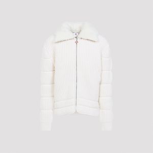 Casablanca White Ribbed Padded Jacket for men