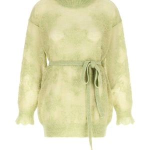 Twinset Yellow Jacquard Alpaca-Blend Sweater