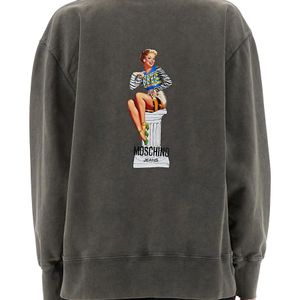 Moschino Grey Logo Sweatshirt Cotton Sweatshirts