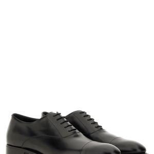 Saint Laurent Black Oxford Shoe Adrien Calf Leather Lace-Up for men