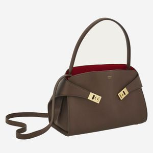 Ferragamo Brown Shoulder Bag Hug Soft Leather