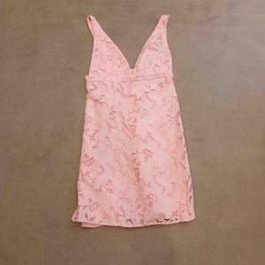 Michael Kors Pink Lace Mini Dress Polyester