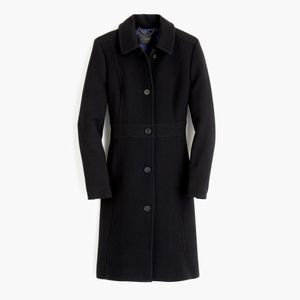 J.Crew Black Petite Classic Lady Day Coat In Italian Double-cloth Wool With Thinsulate®