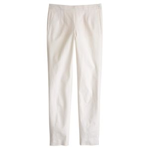 J.Crew White Petite Martie Slim Crop Pant Two-way Stretch Cotton