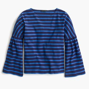 J.Crew Blue Striped Bell-sleeve T-shirt