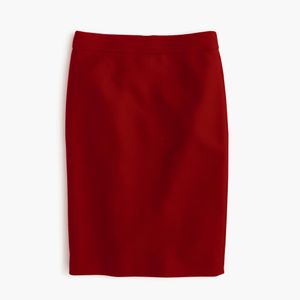 J.Crew Red No. 2 Pencil Skirt In Double-serge Wool