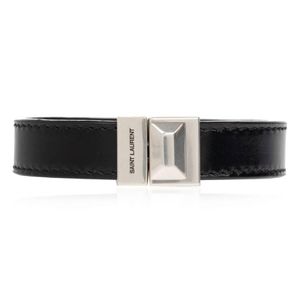 Saint Laurent Black Leather Bracelet for men