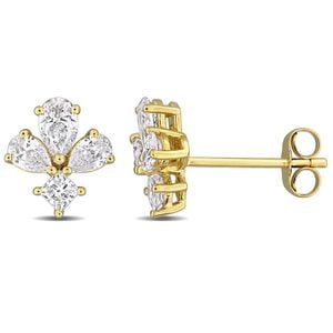 Created Forever Metallic 1Ct Tw Lab-Grown Diamond Floral Stud Earrings for men
