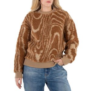 Stella McCartney Brown Ladies Graphic-Pattern Crew-Neck Jumper