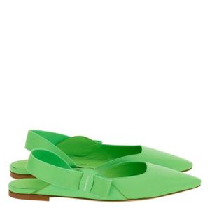 Ferragamo Green Vania Vara Bow Slingback Ballet Flats