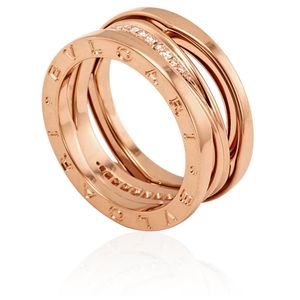 BVLGARI White B.Zero1 Design Legend 18K Rose Ring, Brand