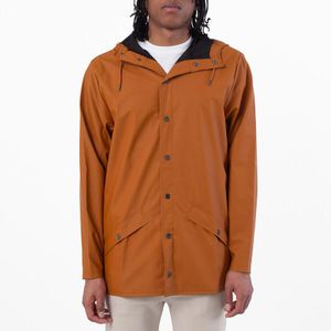 Rains Orange Drawstring Hood Jacket