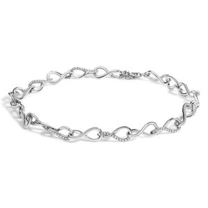 Haus of Brilliance Metallic 925 Sterling 1/2 Cttw Linked Infinity Anklet for men