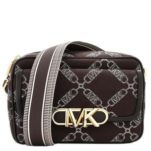 Michael Kors Black Parker Zipped Medium Empire Logo Crossbody Bag