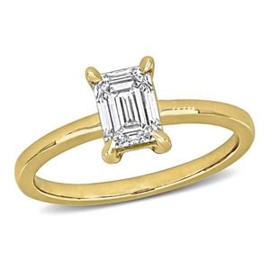 Created Forever Metallic 1Ct Tw Emerald-Cut Lab Grown Diamond Solitaire Engagement Ring for men