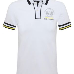 La Martina White Pique Cornelius Polo Shirt for men