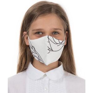 Children's Pack of 3 Printed Linen Protective Face Masks Grizas en coloris Noir