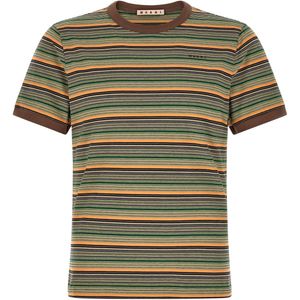 Marni Green Striped T-shirt for men
