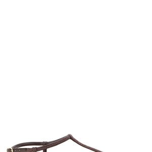 Rene Caovilla Black Thong Sandal With Crystal Embellishments
