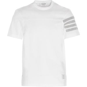 T-shirt '4 bar' di Thom Browne in Bianco da Uomo
