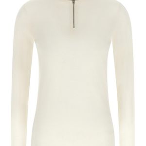 Jil Sander White Half-zip Sweater