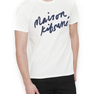 メンズ Maison Kitsuné ロゴ Tシャツ ホワイト