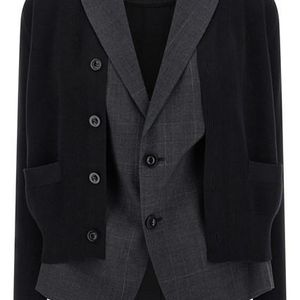 Sacai Black Double Layer Cardigan