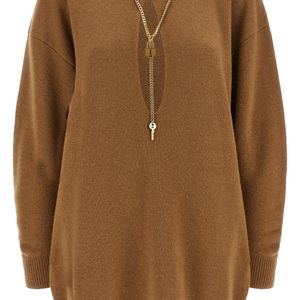 Elisabetta Franchi Brown Necklace Dress
