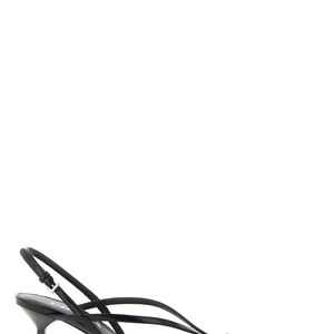 Prada Black Brushed Leather Slingback Pumps