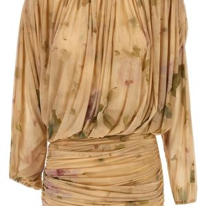 Magda Butrym Natural 'dress 07' Dress Printed With Drapes