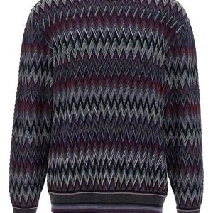 Missoni Blue Zigzag Pattern Sweater for men